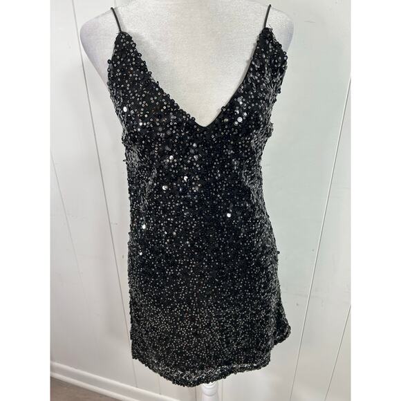 Lulu's Force of Fashion Black Backless Sequin Mini Dress in XS - Picture 4 of 7